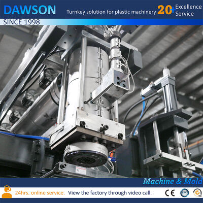 138kw Vidalı Isıtma Gücü 5L 10L Jerry Can HDPE Şişirme Kalıplama Çift İstasyon Ekstrüzyon Şişirme Kalıplama Makinesi Kalıp Açma Strok 250-600mm