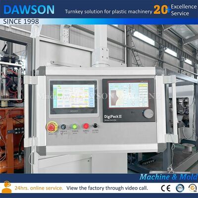 13.8kw Vidalı Isıtma Gücü Çift İstasyonlu Bidon Yapma Makinesi, PE Plastik Pestisit Şişesi Ekstrüzyon Şişirme Kalıplama İçin